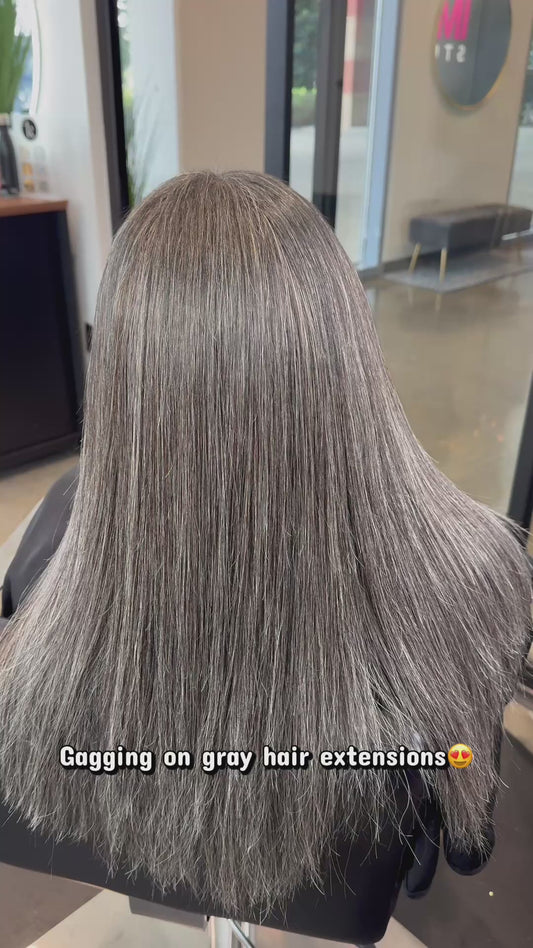 Luxurious Gray Straight (weft) Hair Extensions